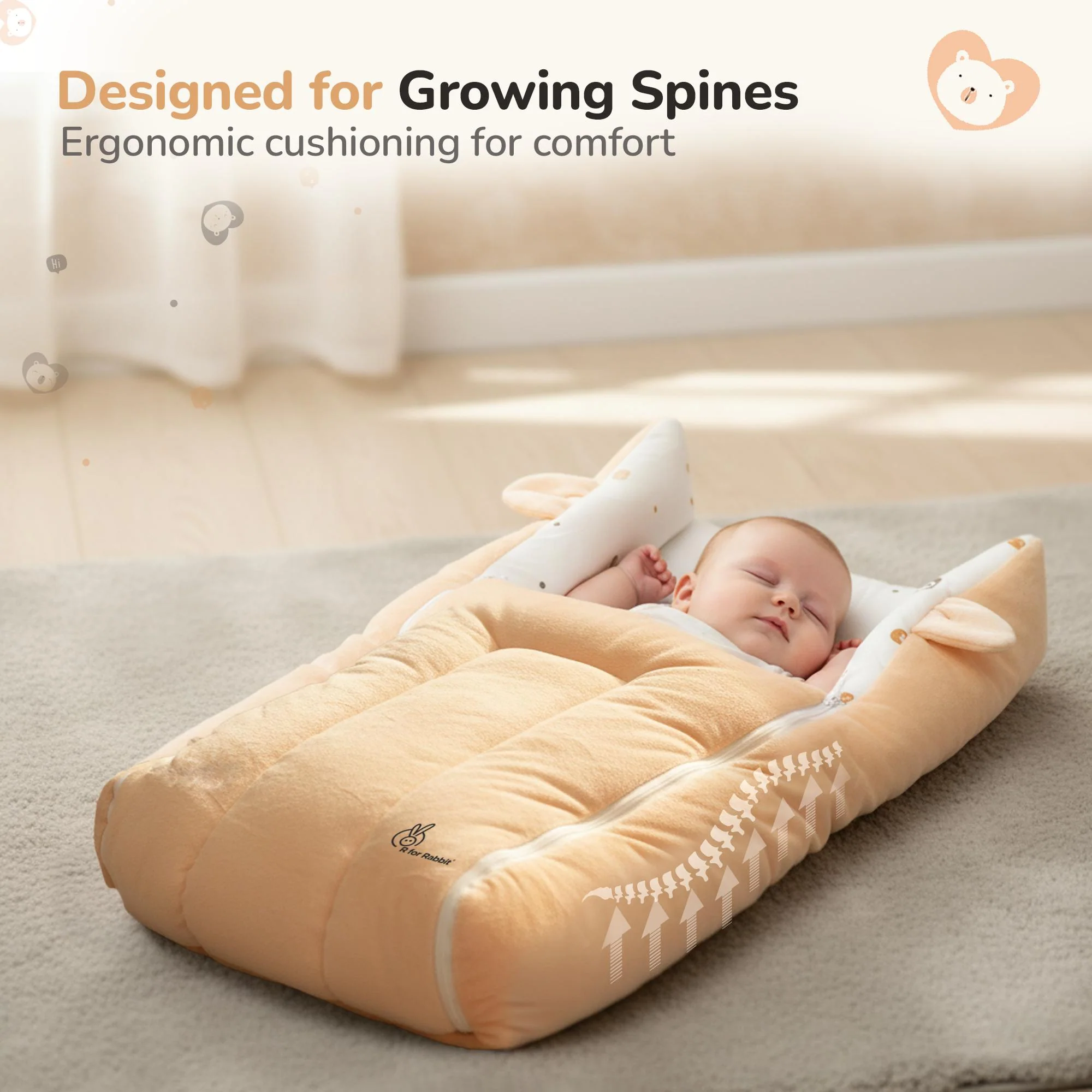 Snuggy Cucoon Baby Nest - Soft, Comfortable & Multi-Purpose Nest for Newborns 0-6 months babies - Image 4