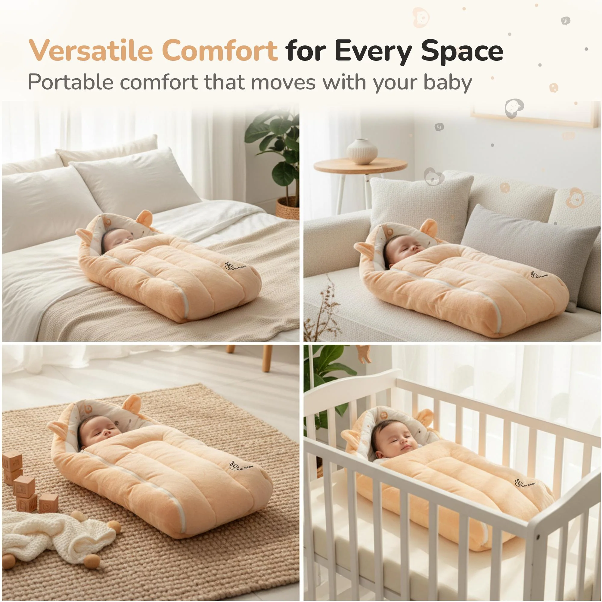 Snuggy Cucoon Baby Nest - Soft, Comfortable & Multi-Purpose Nest for Newborns 0-6 months babies - Image 5