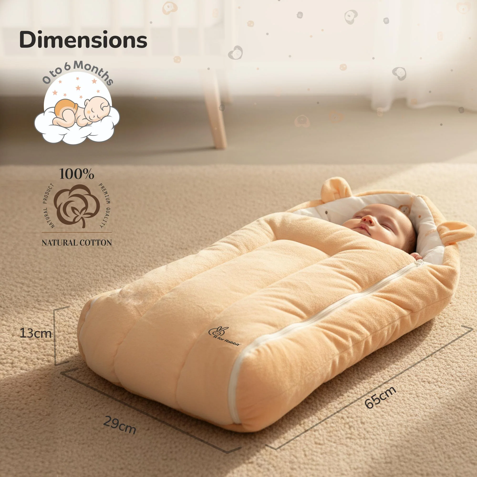 Snuggy Cucoon Baby Nest - Soft, Comfortable & Multi-Purpose Nest for Newborns 0-6 months babies - Image 9