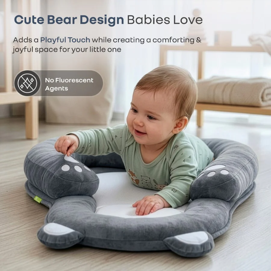 Snuggy Teddy Baby Nest Lounger - 4 in 1 Multipurpose Baby Bedding with Head Support Pillow, Plush Fabric, U-Shaped Cushion Design & Travel Friendly Baby Nest (0+ Months) - Image 16