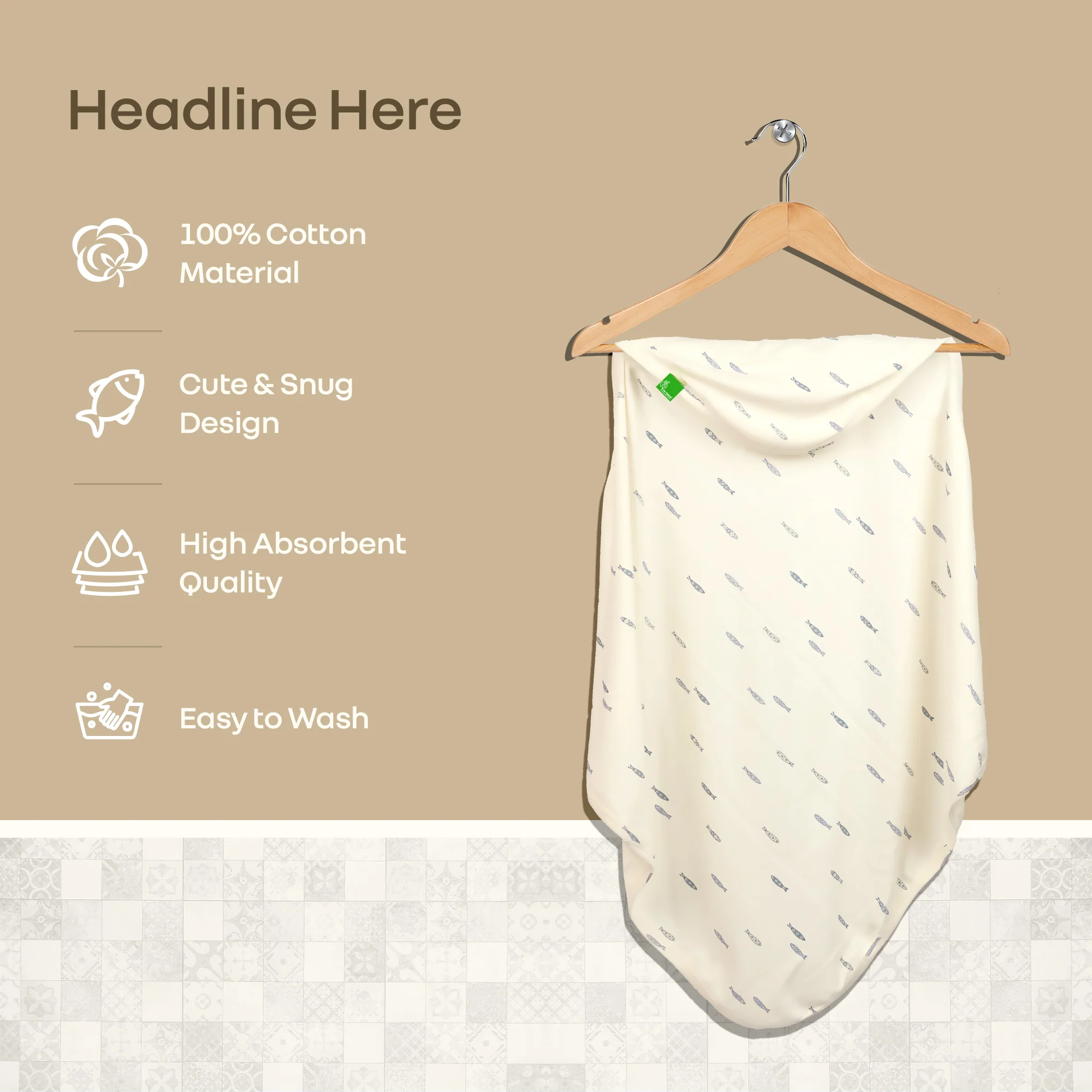 Softkins Baby Hooded Knit Towel with 100% Natural Cotton, Soft & Quick Dry - Image 13