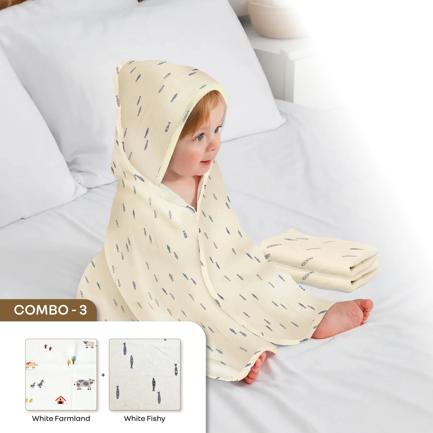 Softkins Baby Hooded Knit Towel with 100% Natural Cotton, Soft & Quick Dry - Image 21