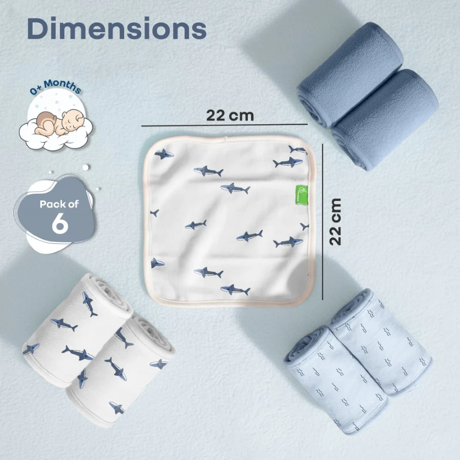 Softkins Washcloth - Ultra-Soft Cotton Baby Washcloth (Pack of 6) - Image 8
