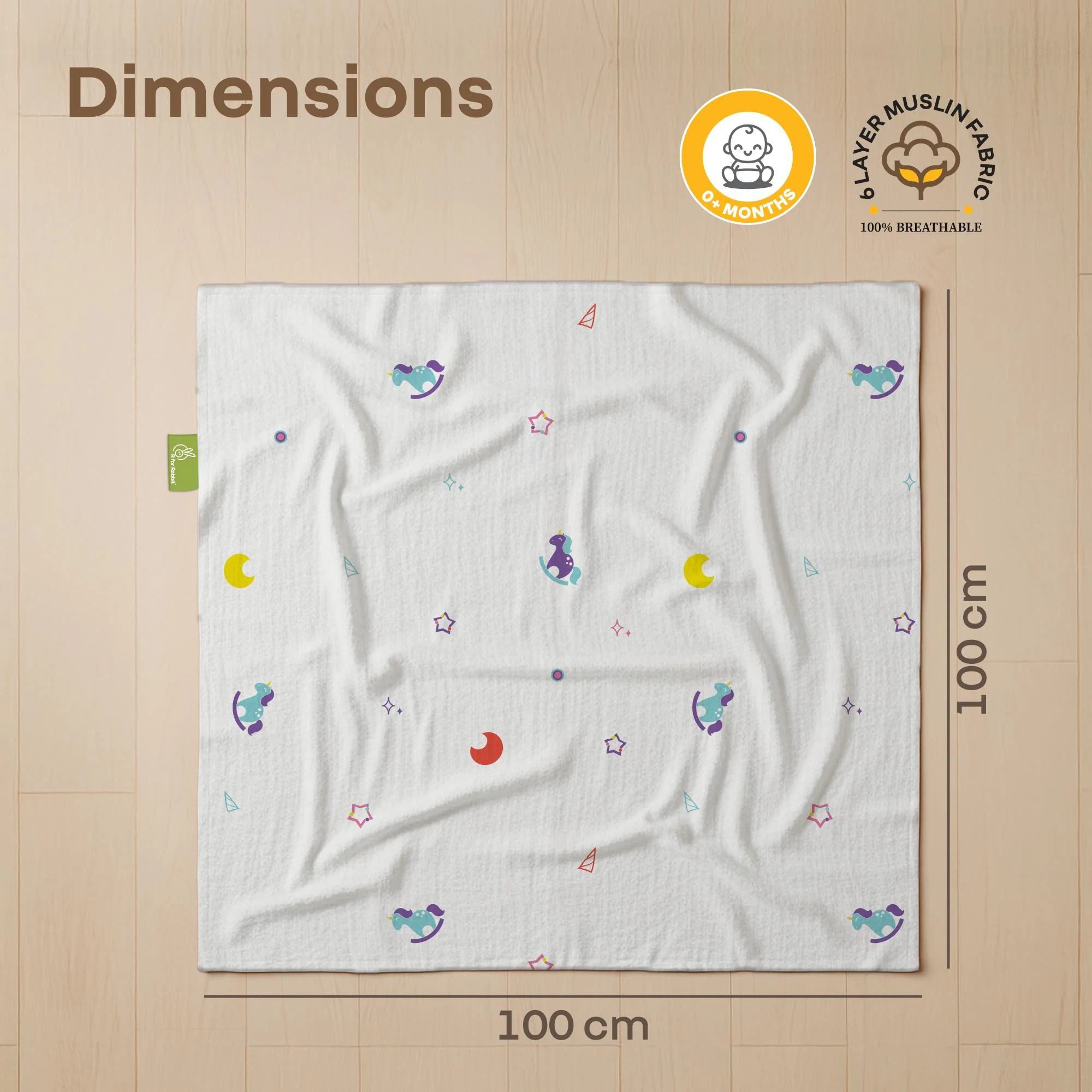 Softkins Muslin Baby Blanket With 6 Layers - Newborn Swaddle & All Season Blanket - Image 16