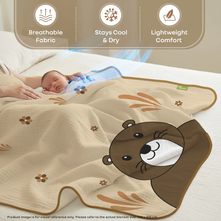 Softkins Muslin Baby Quilt - Breathable Cotton, Lightweight & Multipurpose Baby Blanket - Image 11