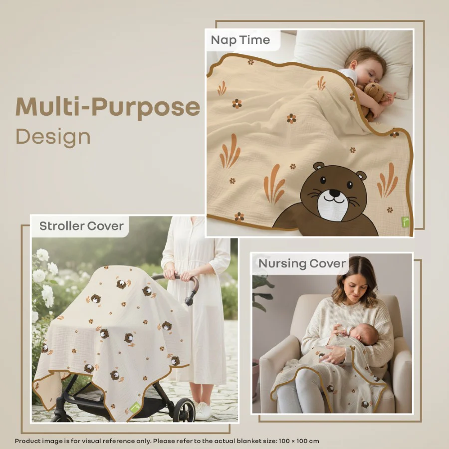 Softkins Muslin Baby Quilt - Breathable Cotton, Lightweight & Multipurpose Baby Blanket - Image 13