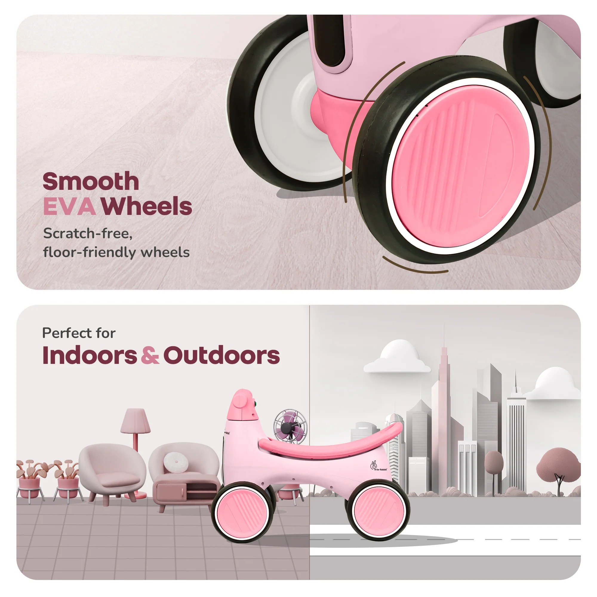 Speedster Glider Baby Ride On Car – Fun Push Ride with Music, LED Lights, Toy Storage & EVA Wheels - Image 18