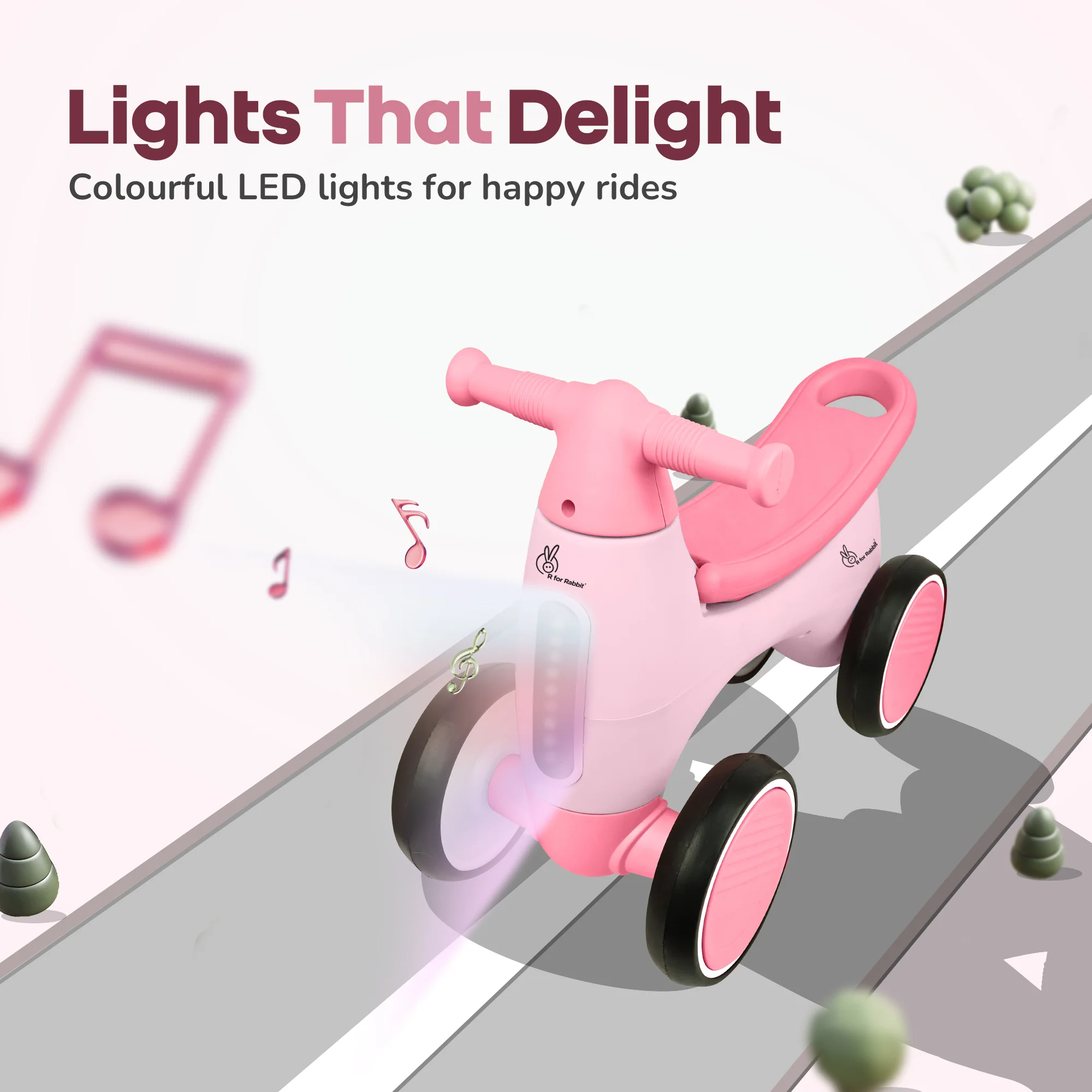 Speedster Glider Baby Ride On Car – Fun Push Ride with Music, LED Lights, Toy Storage & EVA Wheels - Image 19