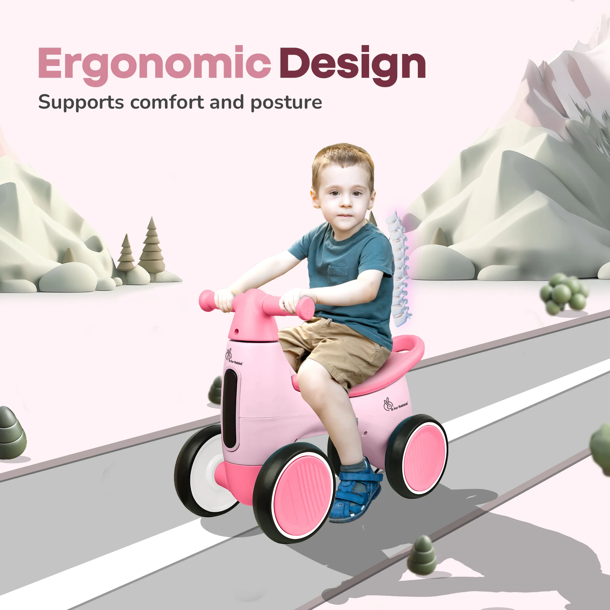 Speedster Glider Baby Ride On Car – Fun Push Ride with Music, LED Lights, Toy Storage & EVA Wheels - Image 21