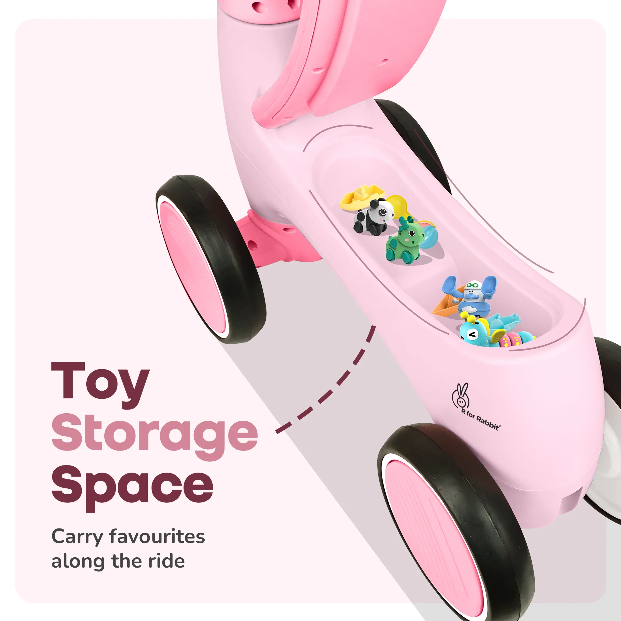 Speedster Glider Baby Ride On Car – Fun Push Ride with Music, LED Lights, Toy Storage & EVA Wheels - Image 23