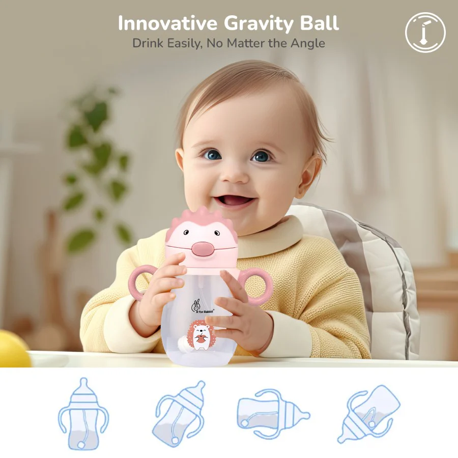 Spikey Baby Straw Sipper Bottle 320ml With Soft Silicone Straw and Leak Proof - Image 9