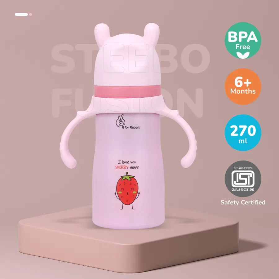 Steebo Fusion Spout Cup Stainless Steel Bottle For Kids, 270ml Leak Proof - Image 9