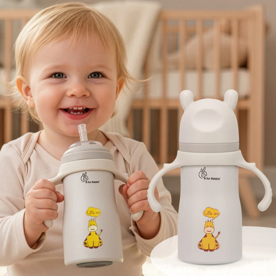 Steebo Tiny Tales 2 in 1 Spout and Straw Sipper Stainless Steel Bottle For Kids 270ml