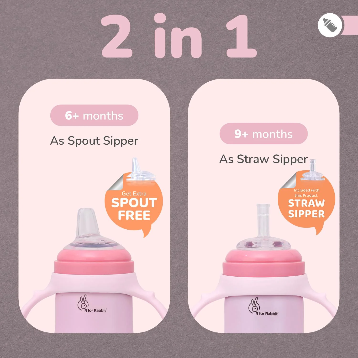Steebo Tiny Tales 2 in 1 Spout and Straw Sipper Stainless Steel Bottle For Kids 270ml - Image 18