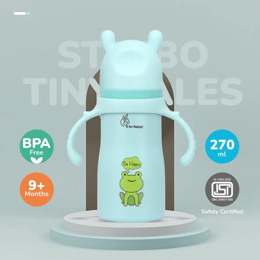Steebo Tiny Tales Spout and Straw Sipper SS Bottle 270ml Personalized Name - Image 14