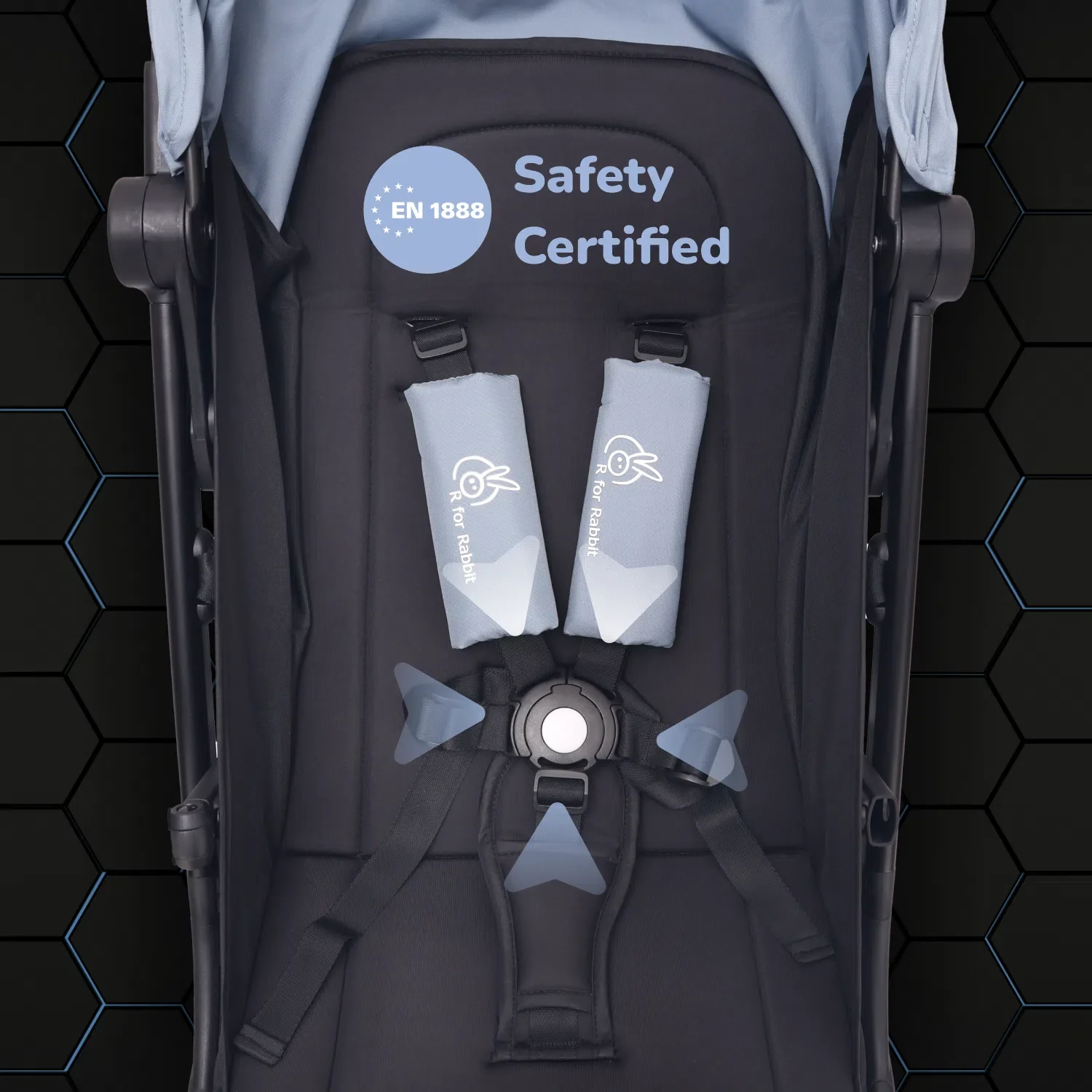 Street Smart Ace Auto Fold Kids Stroller - Blue Black - Image 6
