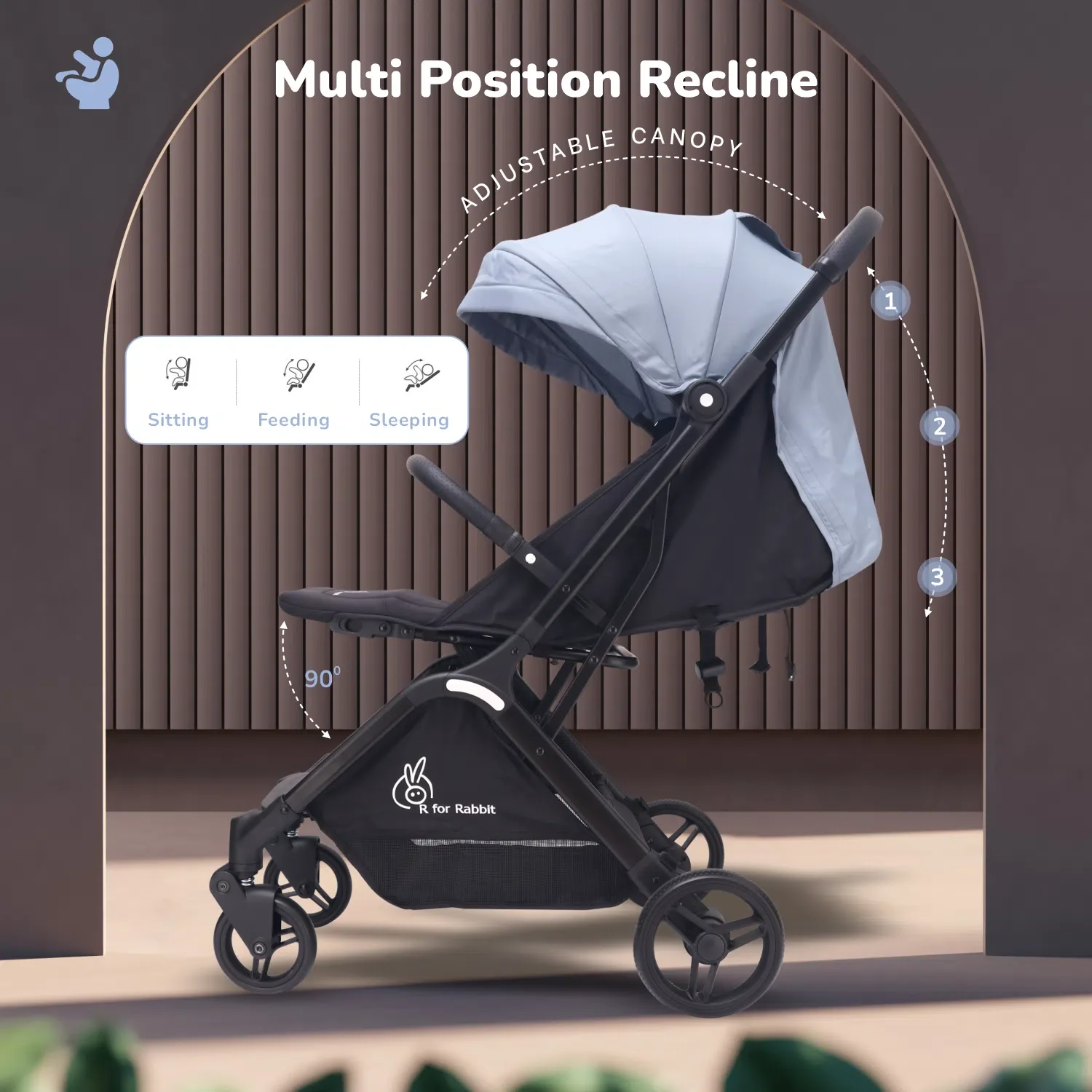 Street Smart Ace Auto Fold Kids Stroller - Blue Black - Image 8