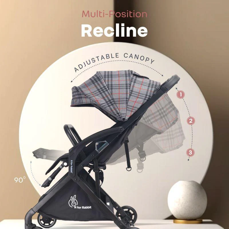 Street Smart Aero Baby Stroller With Personalized Name Plate - Grey Stripes - Image 8