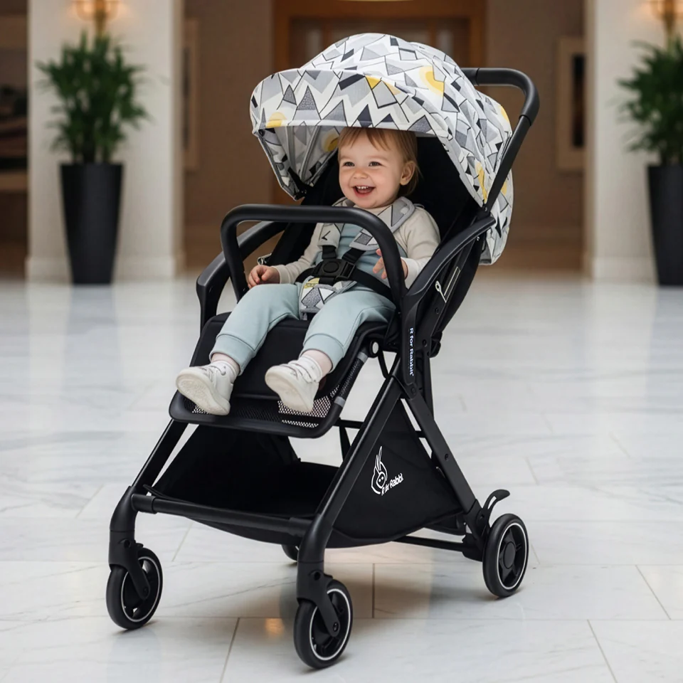 Street Smart Aero Baby Stroller With Personalized Name Plate - Black Multi