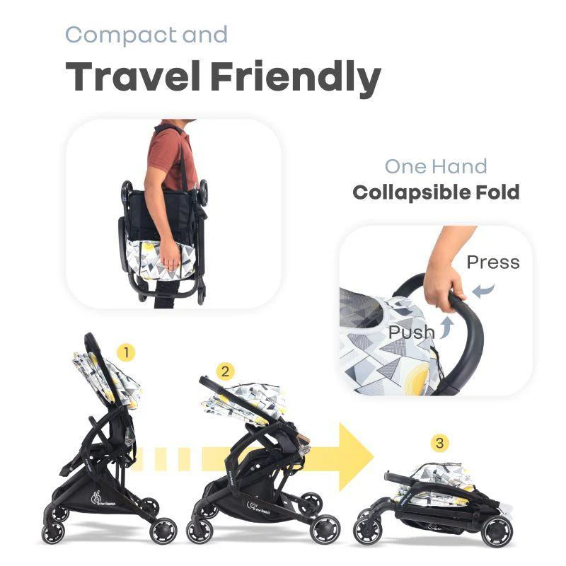 Street Smart Aero Baby Stroller With Personalized Name Plate - Black Multi - Image 3