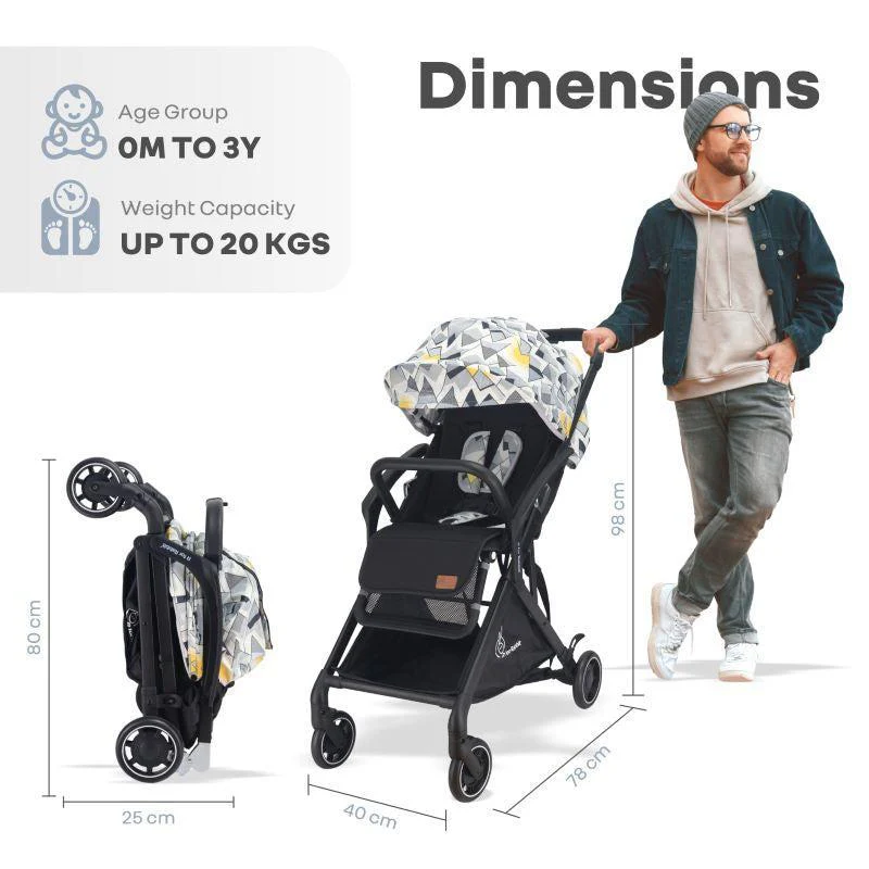 Street Smart Aero Kids Stroller - Black Multi - Image 9