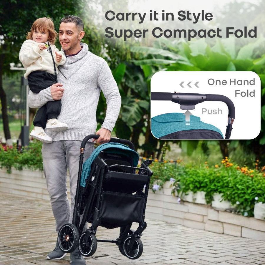 Street Smart Nova Super Comfy Travel Friendly Kids Stroller - Green Black - Image 4