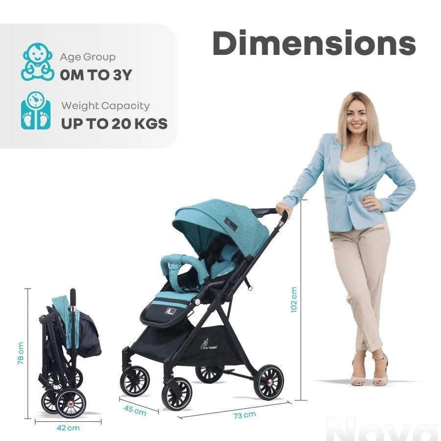 Street Smart Nova Super Comfy Travel Friendly Kids Stroller - Green Black - Image 8