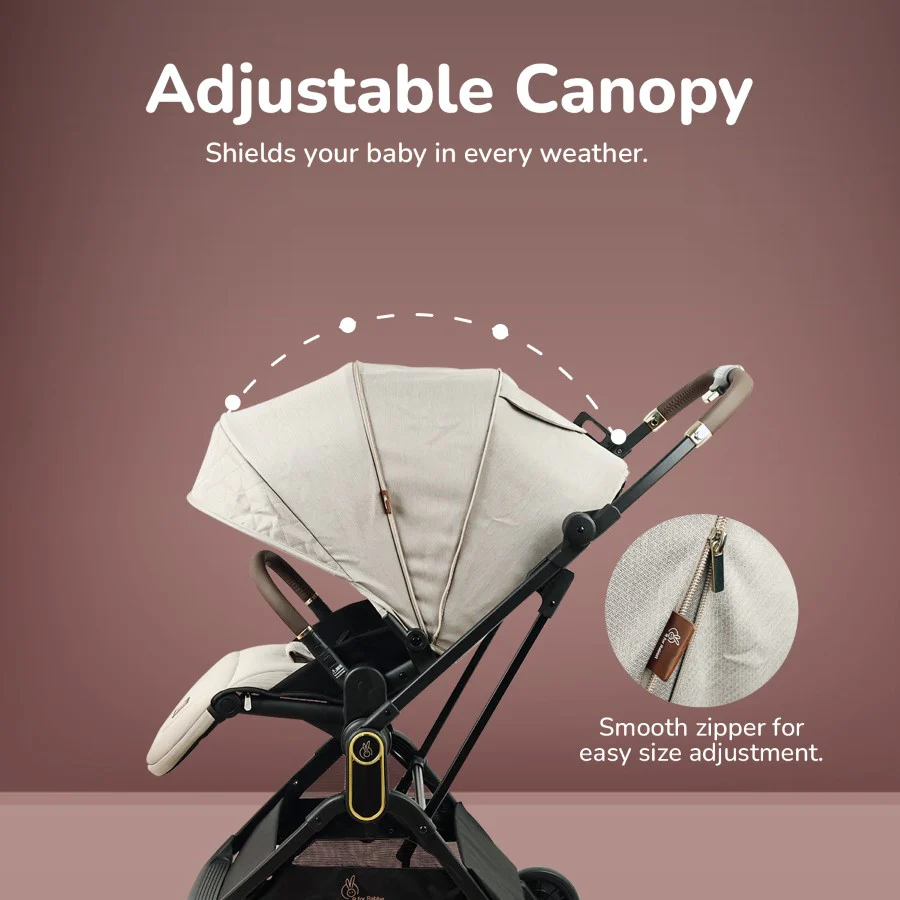 Street Smart Regal Baby Stroller With Personalized Name Plate - Beige - Image 10