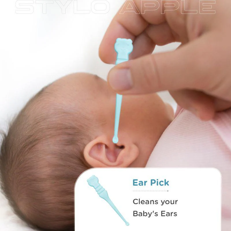 Stylo Apple Baby Manicure Set Nail Cutter & Nail Filer, Scissor, Tweezer, Ear Pick - Image 13