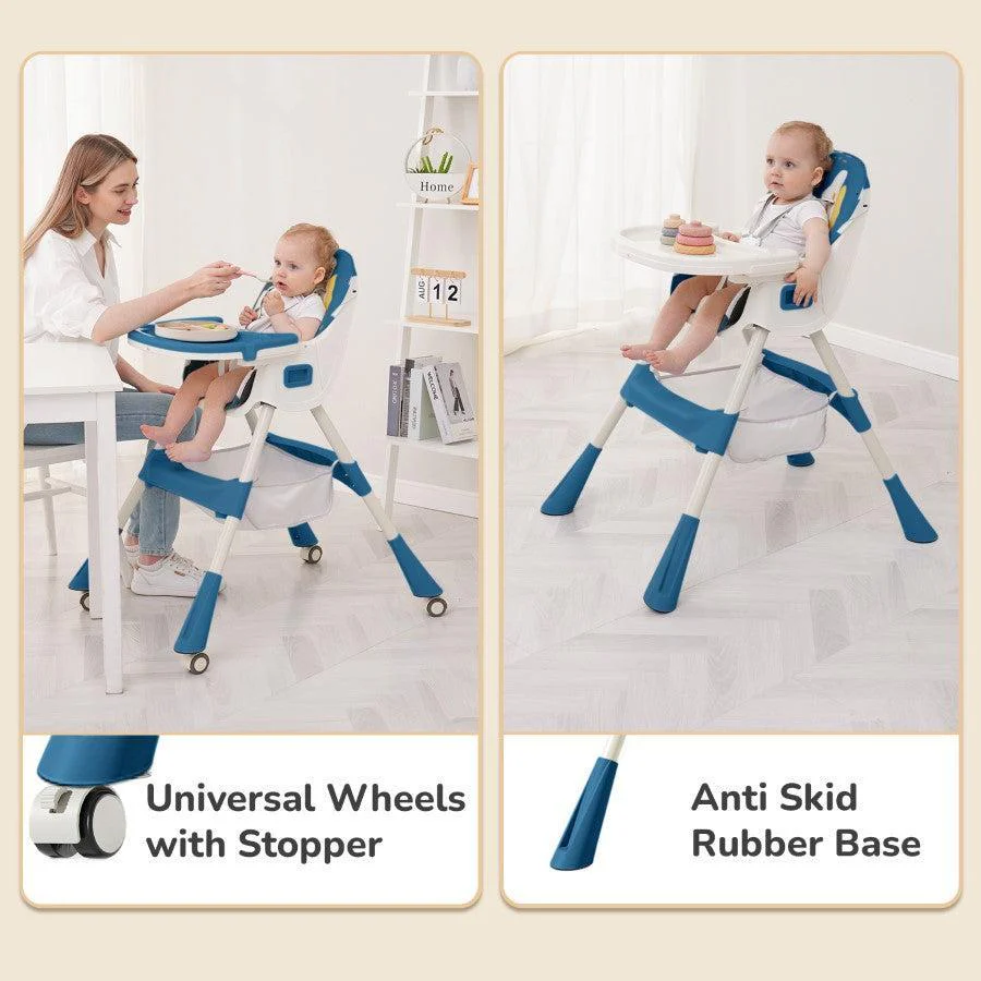 Sugar Doodle Plus High Chair For Kids 3-in-1 Convertible Design - Indigo Dye - Image 5