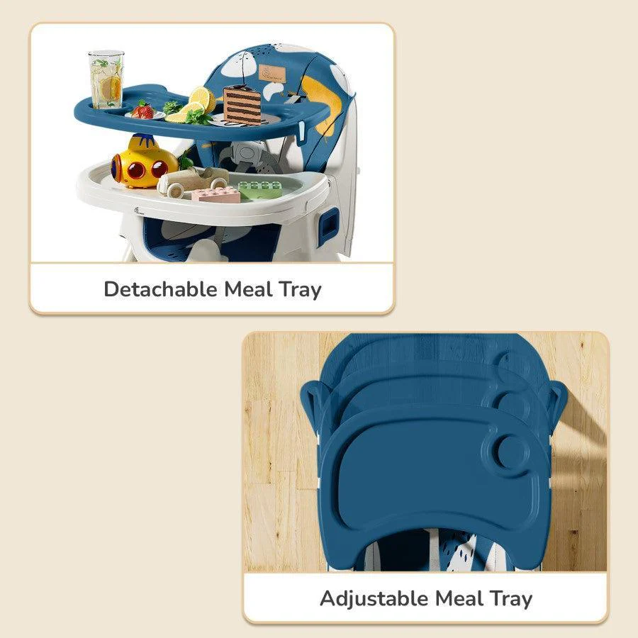 Sugar Doodle Plus High Chair For Kids 3-in-1 Convertible Design - Indigo Dye - Image 7