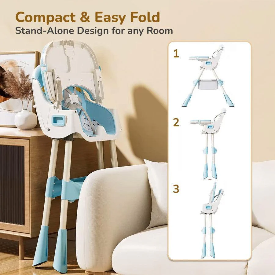 Sugar Doodle Plus High Chair For Kids 3-in-1 Convertible Design - Lake Blue - Image 4