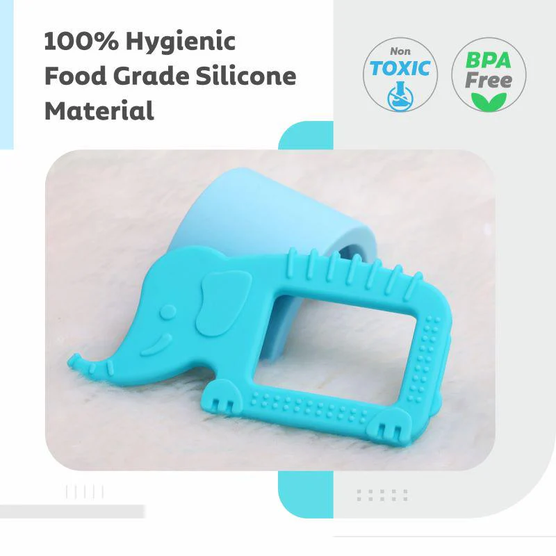 Tiny Bites Safari – Cute Baby Silicone Teether - Elephant - Image 2