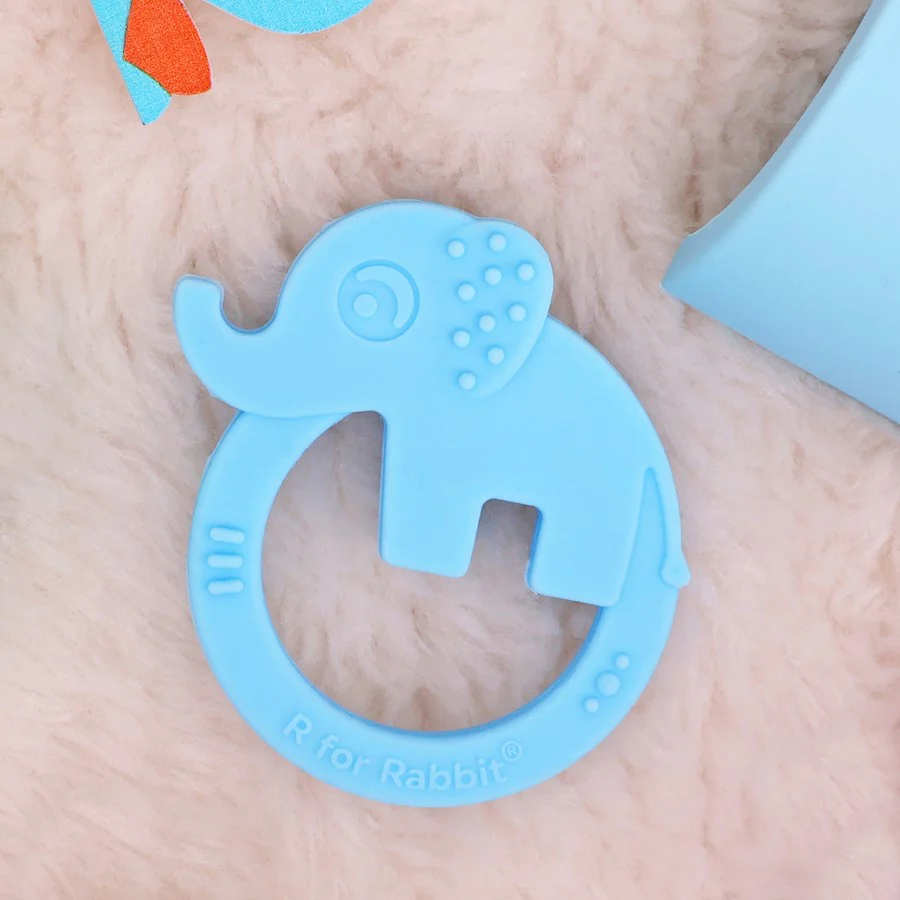 Tiny Bites Zoobie Baby Silicone Teethers Pack of 1 Crocodile, Rabbit, and Elephant