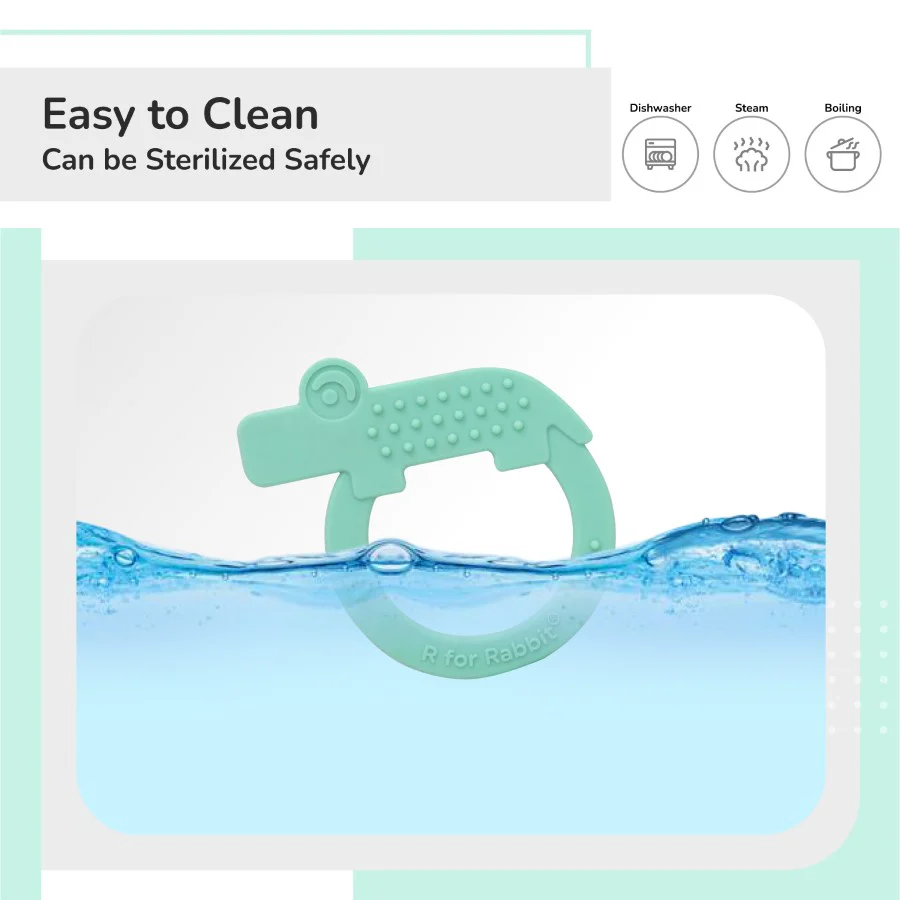 Tiny Bites Zoobie Baby Silicone Teethers Pack of 1 Crocodile, Rabbit, and Elephant - Image 11
