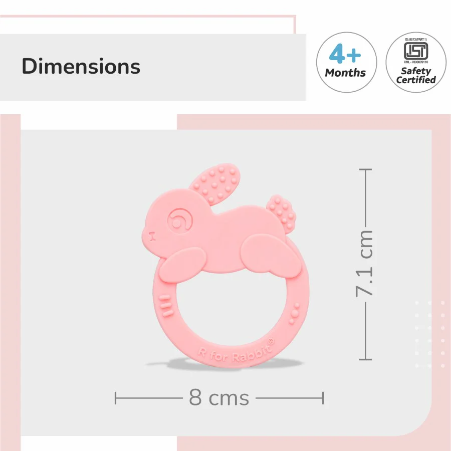 Tiny Bites Zoobie Baby Silicone Teethers Pack of 1 Crocodile, Rabbit, and Elephant - Image 18
