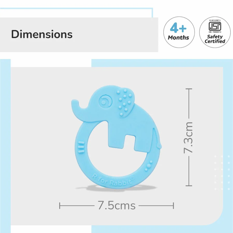 Tiny Bites Zoobie Baby Silicone Teethers Pack of 1 Crocodile, Rabbit, and Elephant - Image 6