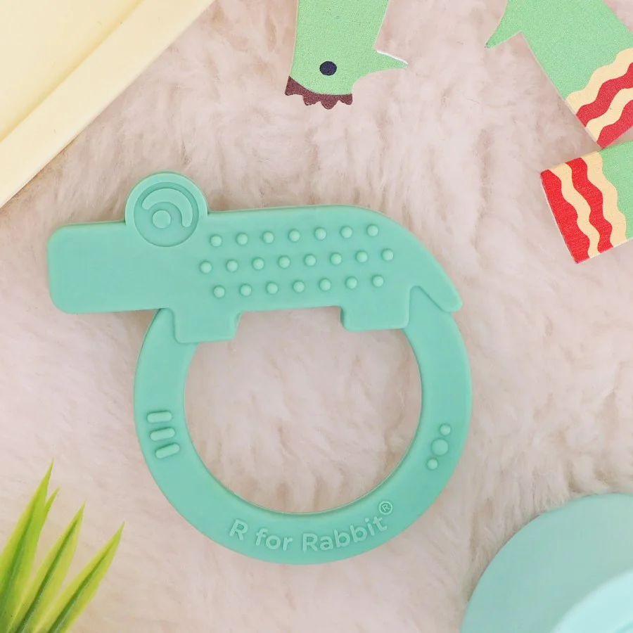 Tiny Bites Zoobie Baby Silicone Teethers Pack of 1 Crocodile, Rabbit, and Elephant - Image 7