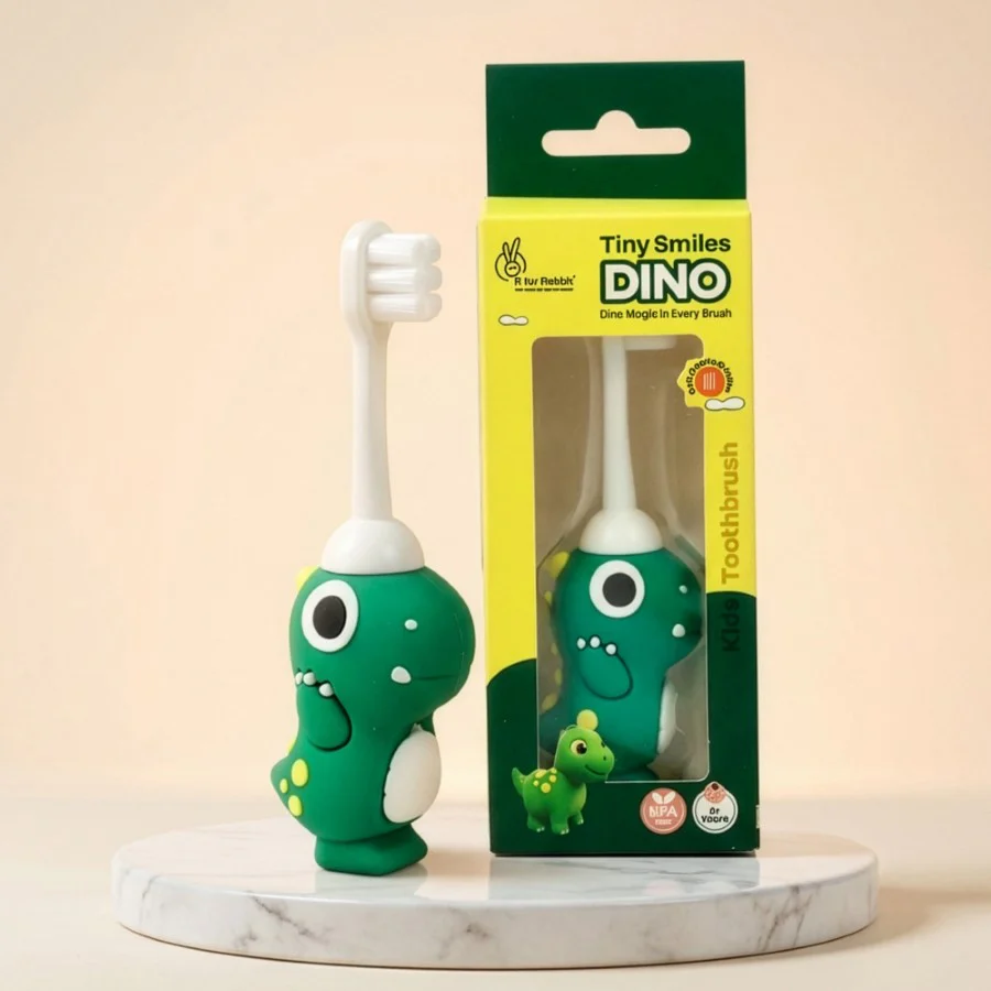 Tiny Smiles Dino, Ultra Soft Kids Toothbrush for Gentle Oral Care, BPA Free, 2+ Years