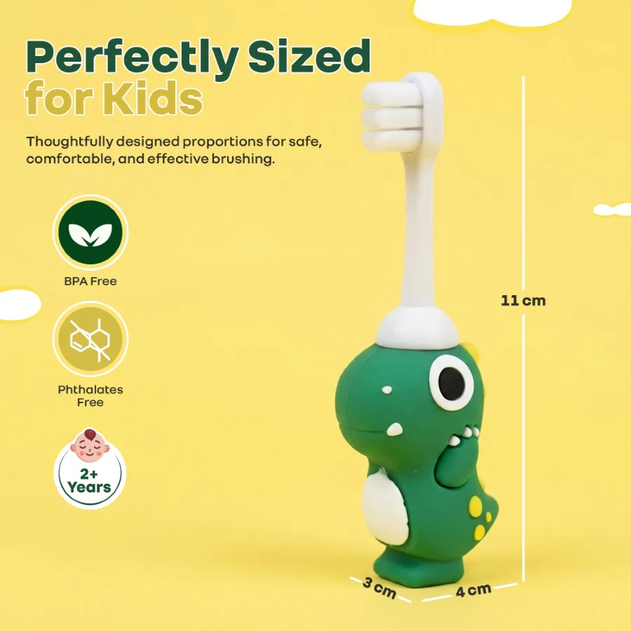 Tiny Smiles Dino, Ultra Soft Kids Toothbrush for Gentle Oral Care, BPA Free, 2+ Years - Image 11