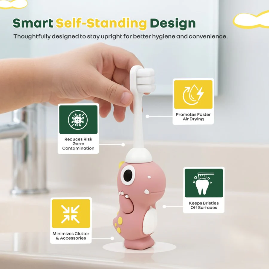 Tiny Smiles Dino, Ultra Soft Kids Toothbrush for Gentle Oral Care, BPA Free, 2+ Years - Image 16