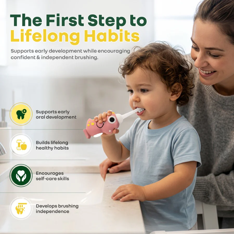 Tiny Smiles Dino, Ultra Soft Kids Toothbrush for Gentle Oral Care, BPA Free, 2+ Years - Image 17