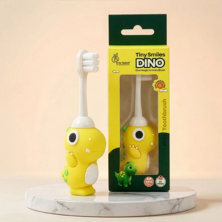 Tiny Smiles Dino, Ultra Soft Kids Toothbrush for Gentle Oral Care, BPA Free, 2+ Years - Image 2