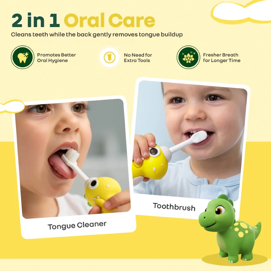 Tiny Smiles Dino, Ultra Soft Kids Toothbrush for Gentle Oral Care, BPA Free, 2+ Years - Image 20