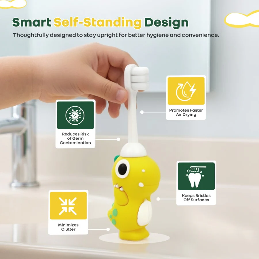 Tiny Smiles Dino, Ultra Soft Kids Toothbrush for Gentle Oral Care, BPA Free, 2+ Years - Image 24