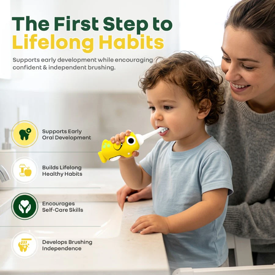 Tiny Smiles Dino, Ultra Soft Kids Toothbrush for Gentle Oral Care, BPA Free, 2+ Years - Image 25