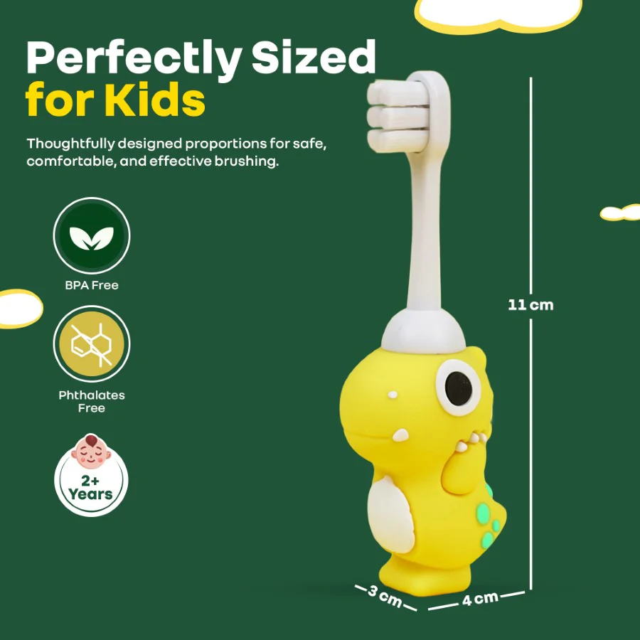 Tiny Smiles Dino, Ultra Soft Kids Toothbrush for Gentle Oral Care, BPA Free, 2+ Years - Image 27
