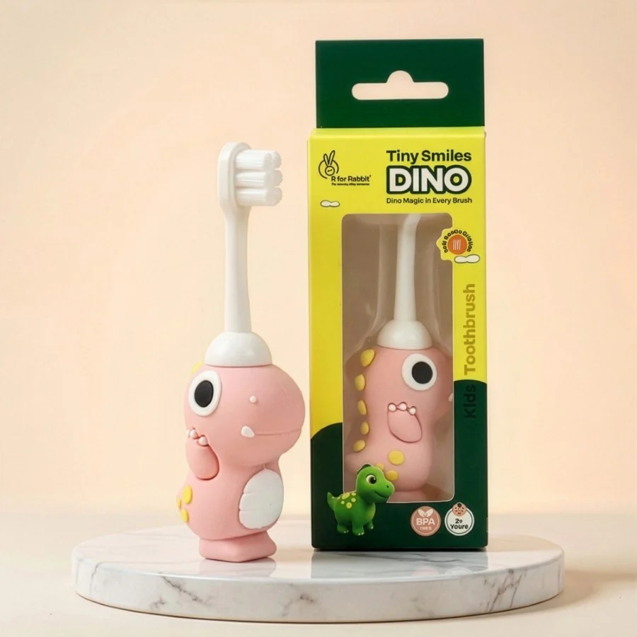 Tiny Smiles Dino, Ultra Soft Kids Toothbrush for Gentle Oral Care, BPA Free, 2+ Years - Image 3