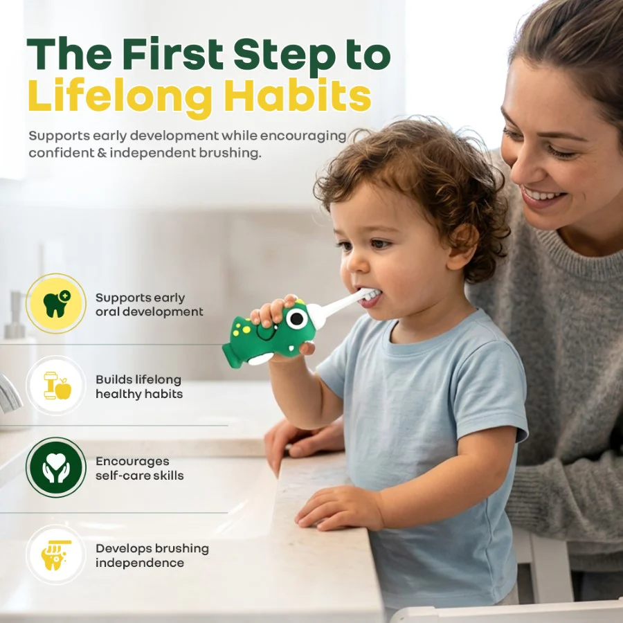 Tiny Smiles Dino, Ultra Soft Kids Toothbrush for Gentle Oral Care, BPA Free, 2+ Years - Image 9