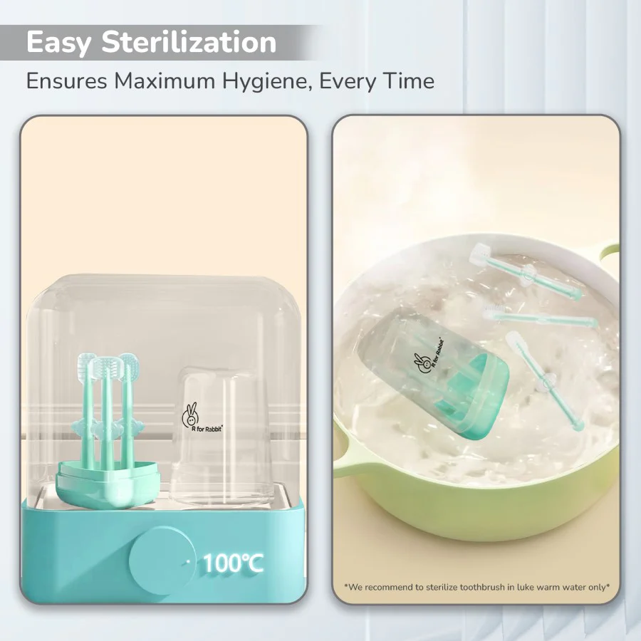 Tiny Smiles Pixie 3-in-1 Baby Toothbrush Set BPA-Free Silicone with Gum Massager, U-Shape & Toddler Brush - Image 7
